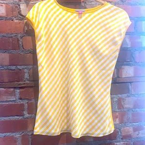 NWOT Vince Camuto - Gingham Print Yellow Pullover Blouse - XXS